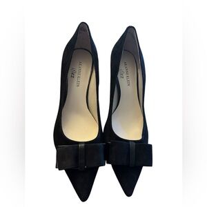 AK Anne Klein hHigh Heel with Bow (Satin) Black